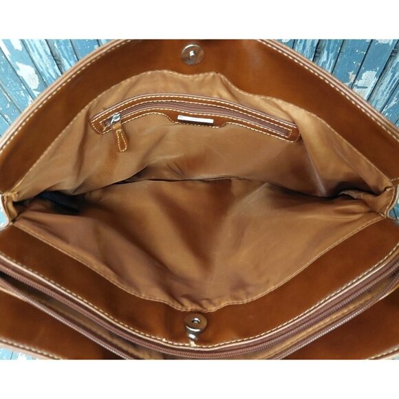 Giani Bernini Large Purse Tote Laptop Shoulder Bag Purse In Glazed Vegan Leather - Picture 6 of 9